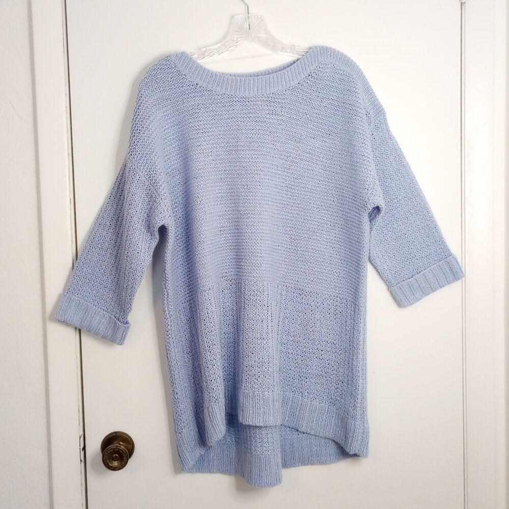 Chico's Blue Subtle Shine Naomi Knit Pullover Sweater